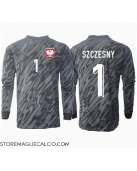 Polonia Wojciech Szczesny #1 Portiere Maglia Gara Trasferta Repliche Europei 2024 Maniche Lunghe